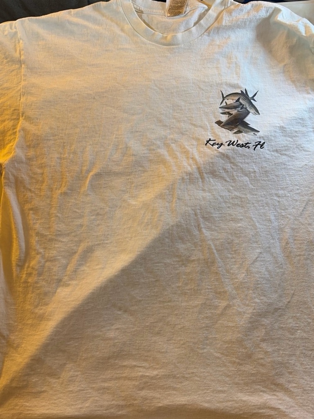 Vintage Key West, FL Shark Graphic Short-Sleeve T-Shirt - White